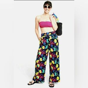 Tabitha Brown Colorful Tropical Print Wide Leg Pants NWT